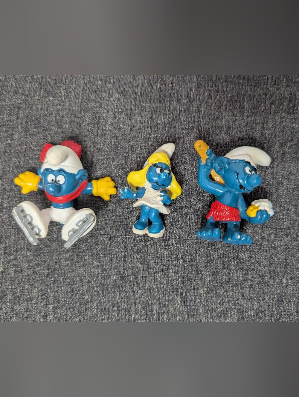 Lot Of 3 Vintage Smurf PVC Figures RARE Schleigh Peyo 1979-1983 And More!
